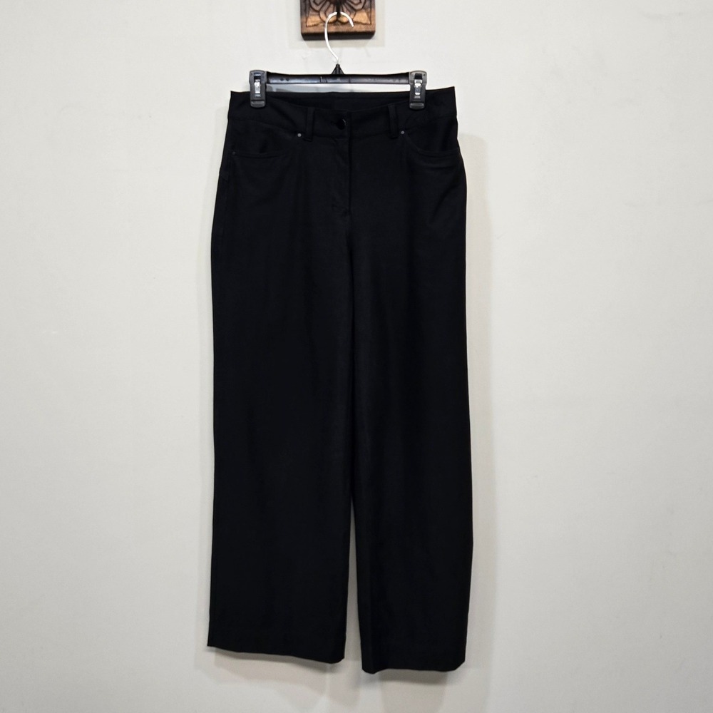 Lululemon Wide Leg Pants Women 29 City Sleek 5 Pocket High Rise‎ Black Utilitech